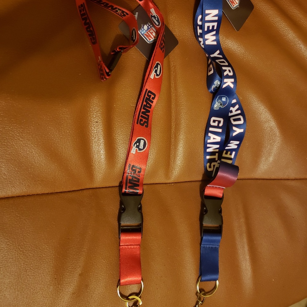 New York Giants Key Strap Lanyard qty 2 NWT